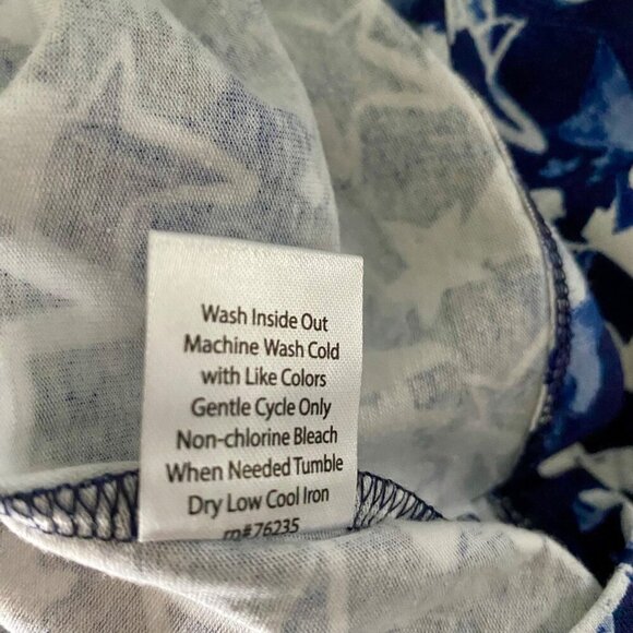 Coral Bay Short Sleeve Pullover Top Blue with Stars Women's 1X NEW - Picture 10 of 10